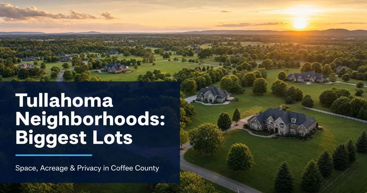 Tullahoma Neighborhoods With the Biggest Lots and Most Acreage